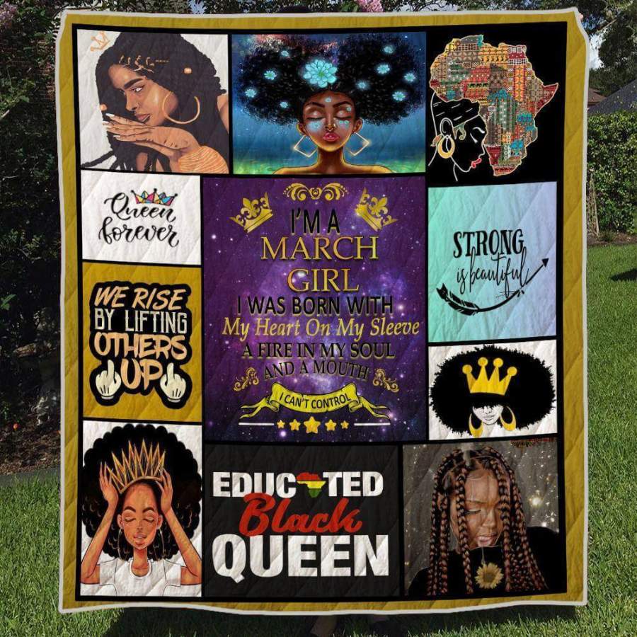 African American Quilt Designs I’m A March Girl Beautiful Black Afro Girl Black History Month Gift Idea 250195