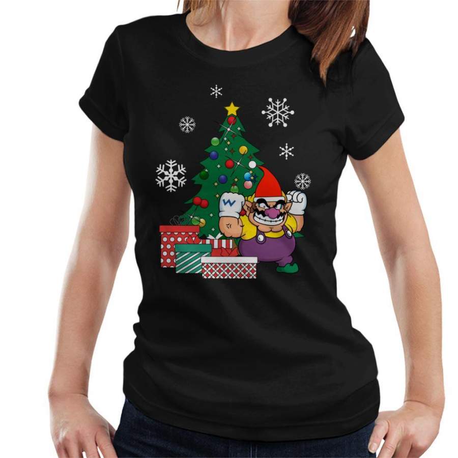 Wario Around The Christmas Tree Super Mario Bros Women’s T-Shirt