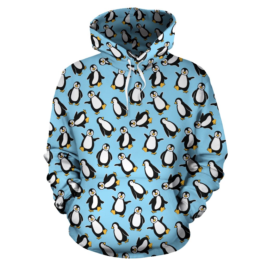 Penguin Happy Print Pullover Hoodie