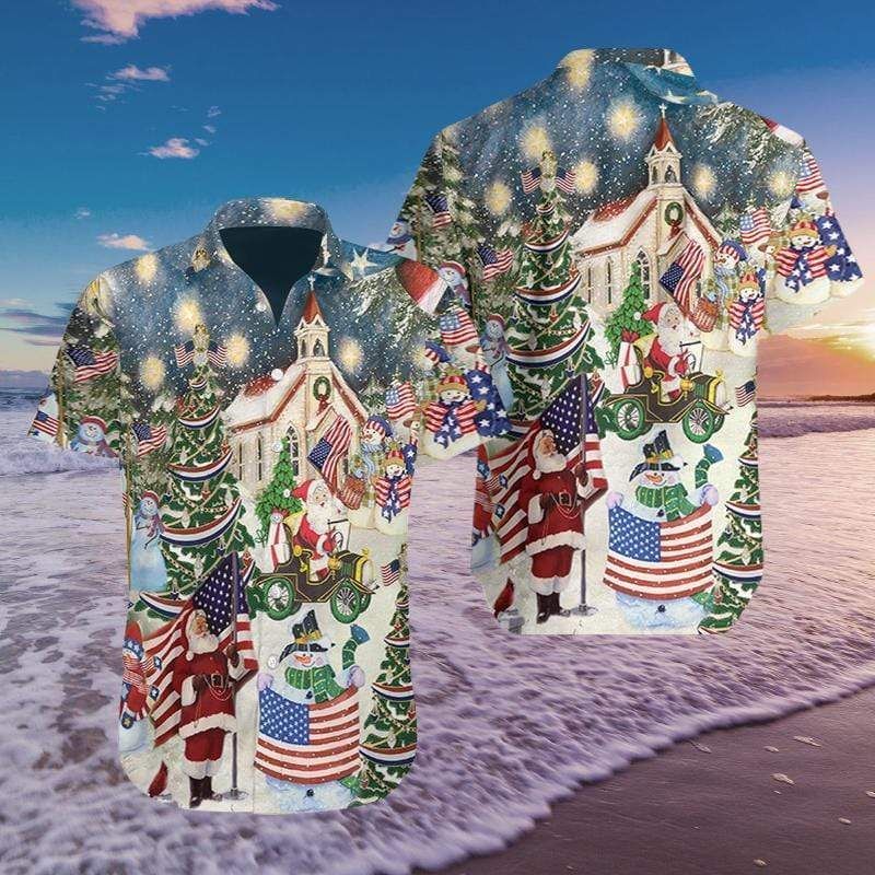 Buy Hawaii Aloha Shirts Patriotism American On Christmas Ha18746