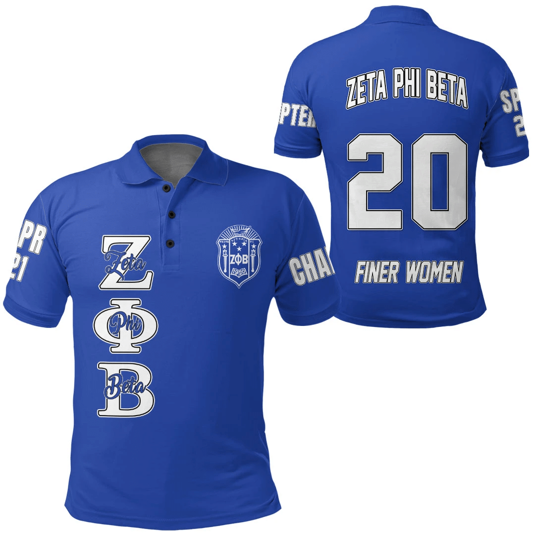 Sorority Polo – Personalized Zeta Phi Beta Blue Polo Shirts