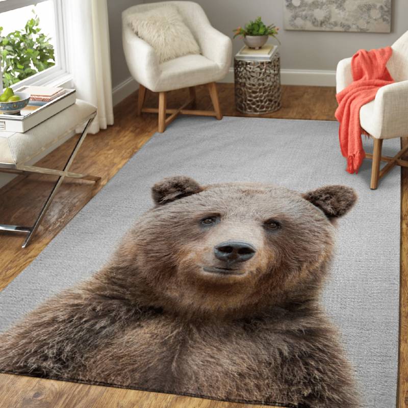 Grizzly Bear Colorful – Animals Colorful Area Rug Carpet