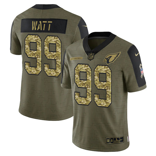 Men’S Arizona Cardinals J.J. Watt Camo 2021 Salute To Service Limited Player Jersey