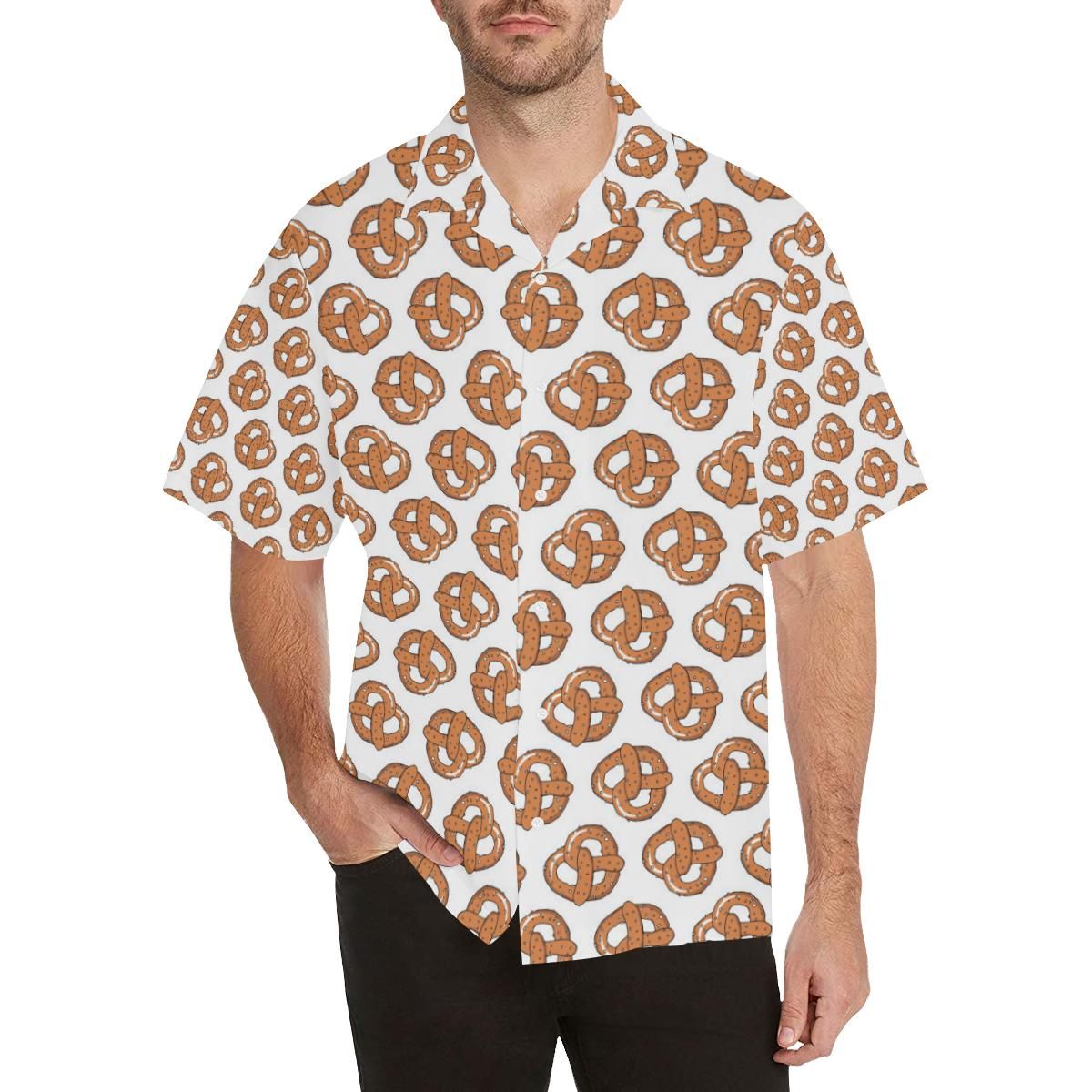 Pretzels Pattern Print Design 05 Men’s All Over Print Hawaiian Shirt (model T58)