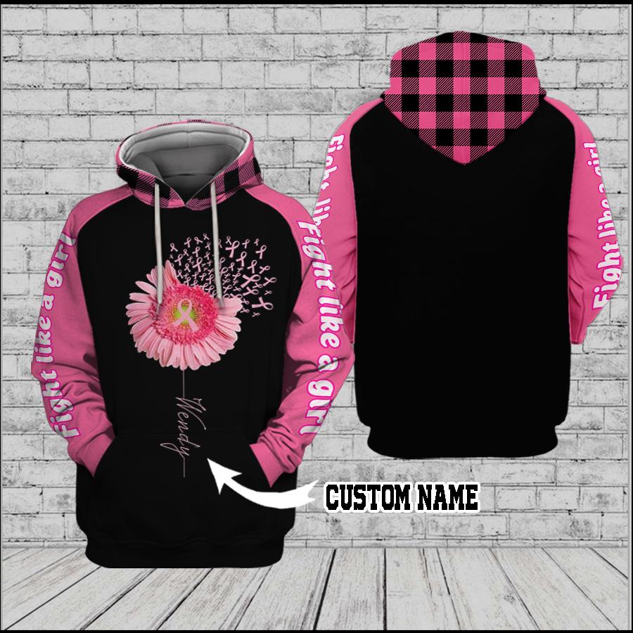 Breast Cancer Awareness Daisy Flower 3D Custom Hoodie