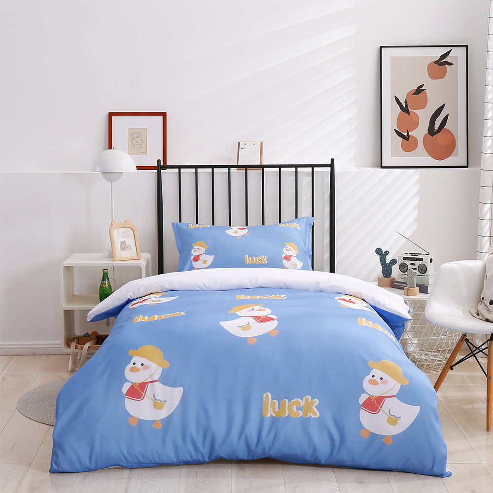 3D Cartoon Animal Blue Duck Quilt Cover Set Bedding Set Duvet Cover Pillowcases 179