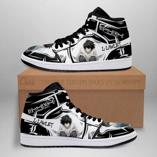 L. Lawliet Jordan Sneakers Custom Death Note Anime Shoes Fan Jordan Sneaker