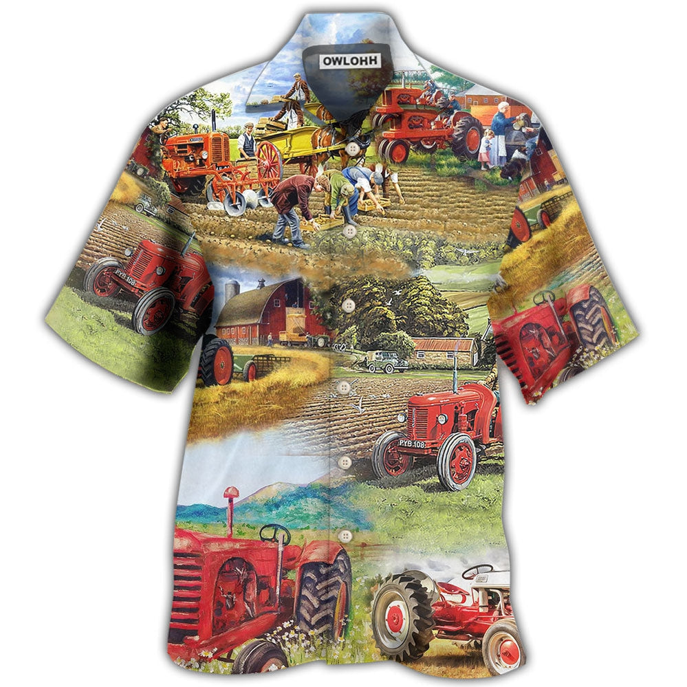 Tractor Farm Tractor Painting Art – Hawaiian Shirt  – Owl Ohh