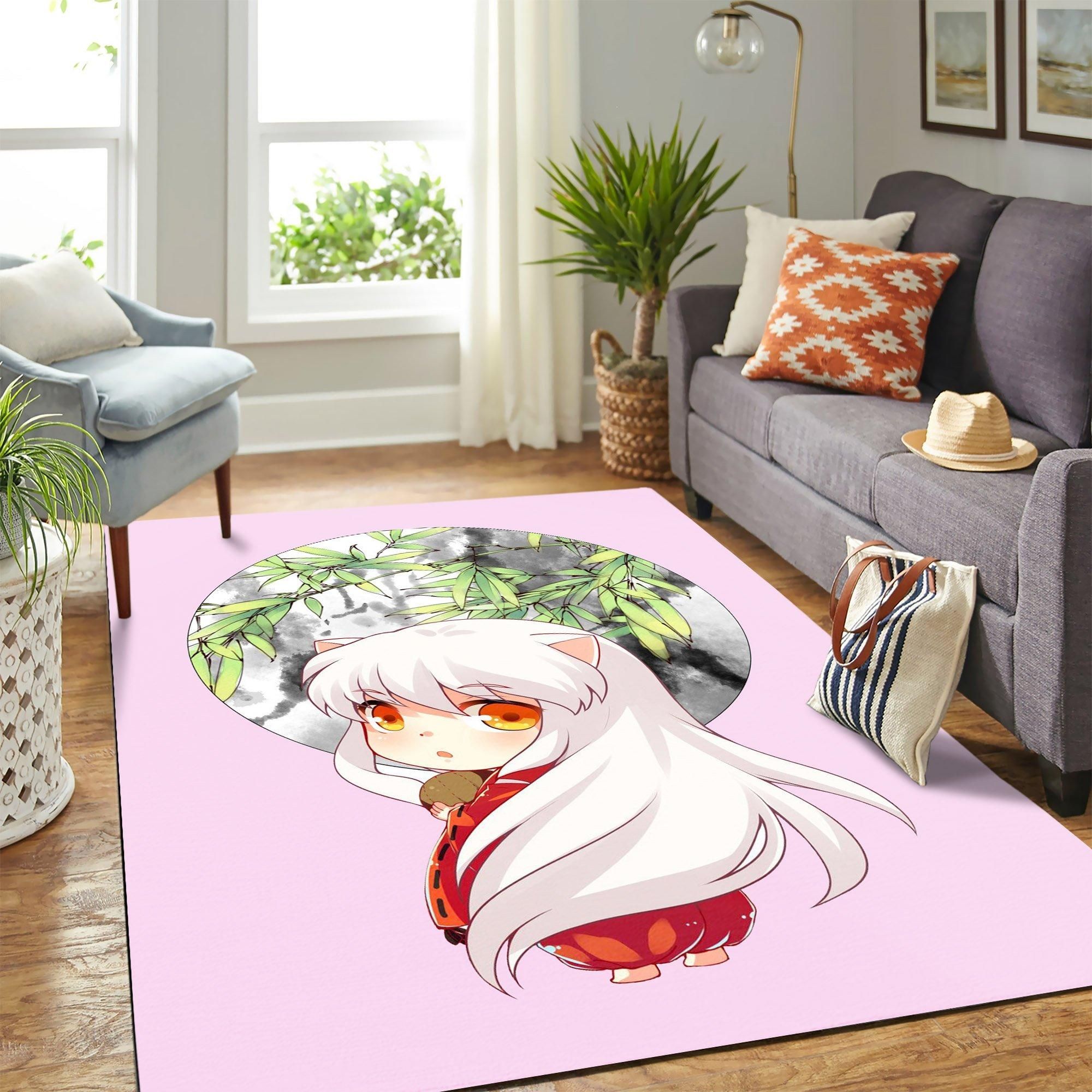 Inuyasha Chibi Cute Area Rug Geeky Carpet – home decor – Bedroom Living Room decor