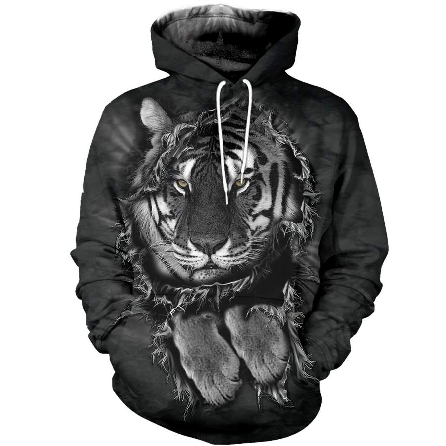 3D All Over Printed Tiger T-shirt Hoodie