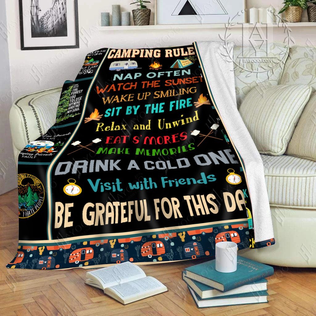 Blanket Camping Rules Custom Blankets, Blanket Sofa Bed, Sherpa Blanket ...