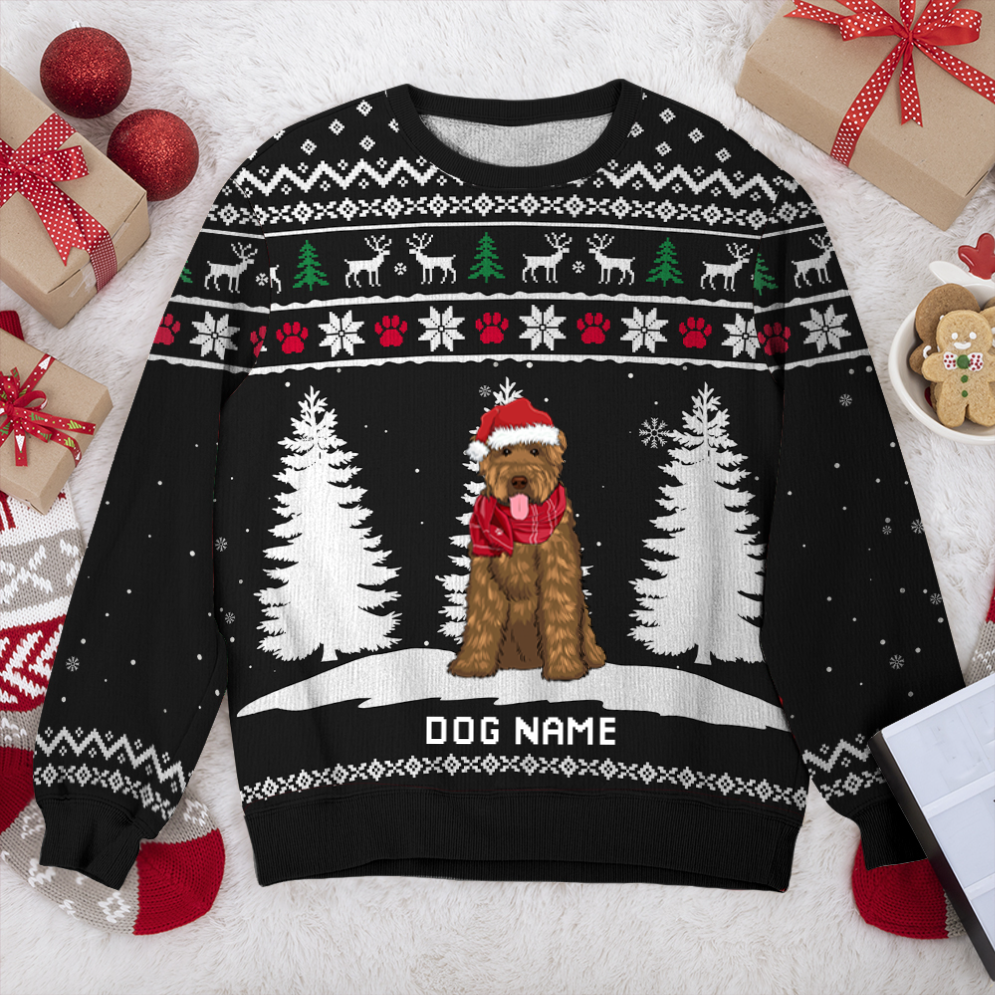 Bouvier Des Flandres Winter Dog Personalized Sweater, Dog Ugly Christmas Sweater