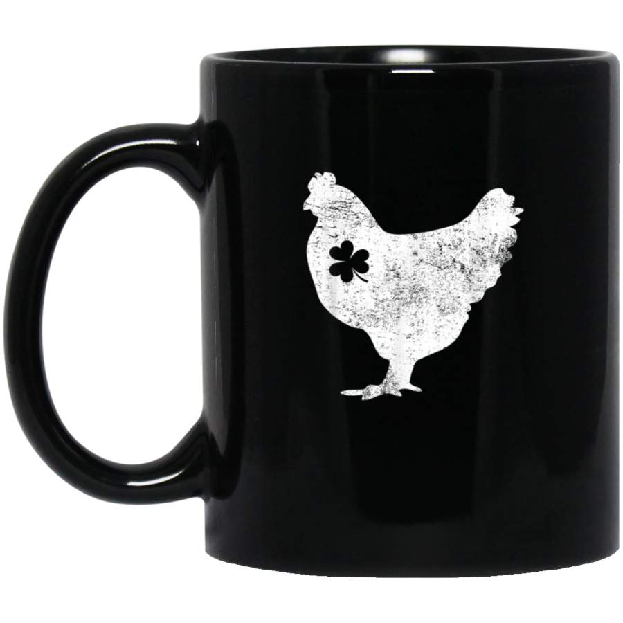 CHICKEN HEN Shamrock Vintage Irish St Patricks Day Mug