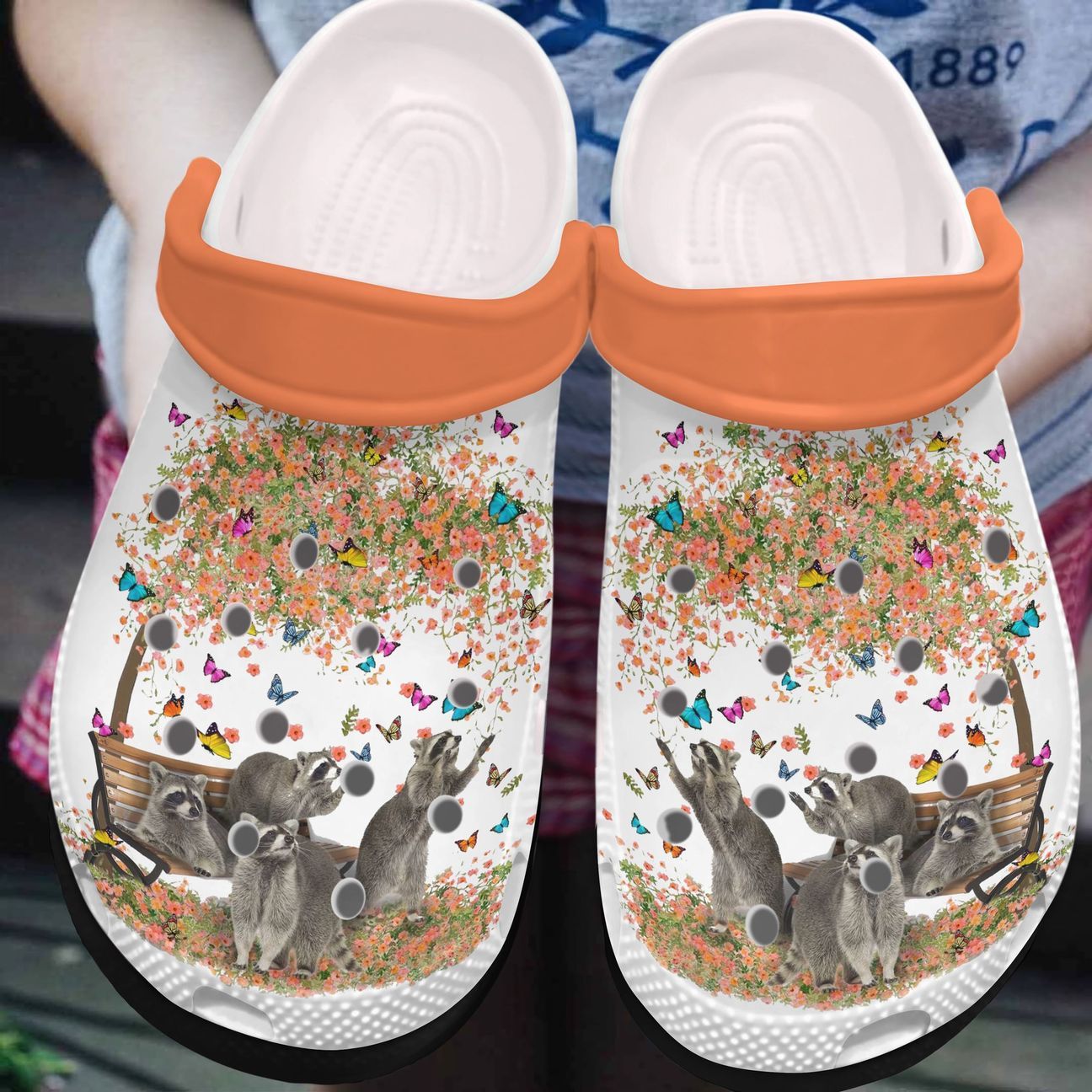 Raccoon Personalized Clog, Custom Name, Text, Color, Number Fashion Style For Women, Men, Kid, Print 3D Raccoon Family