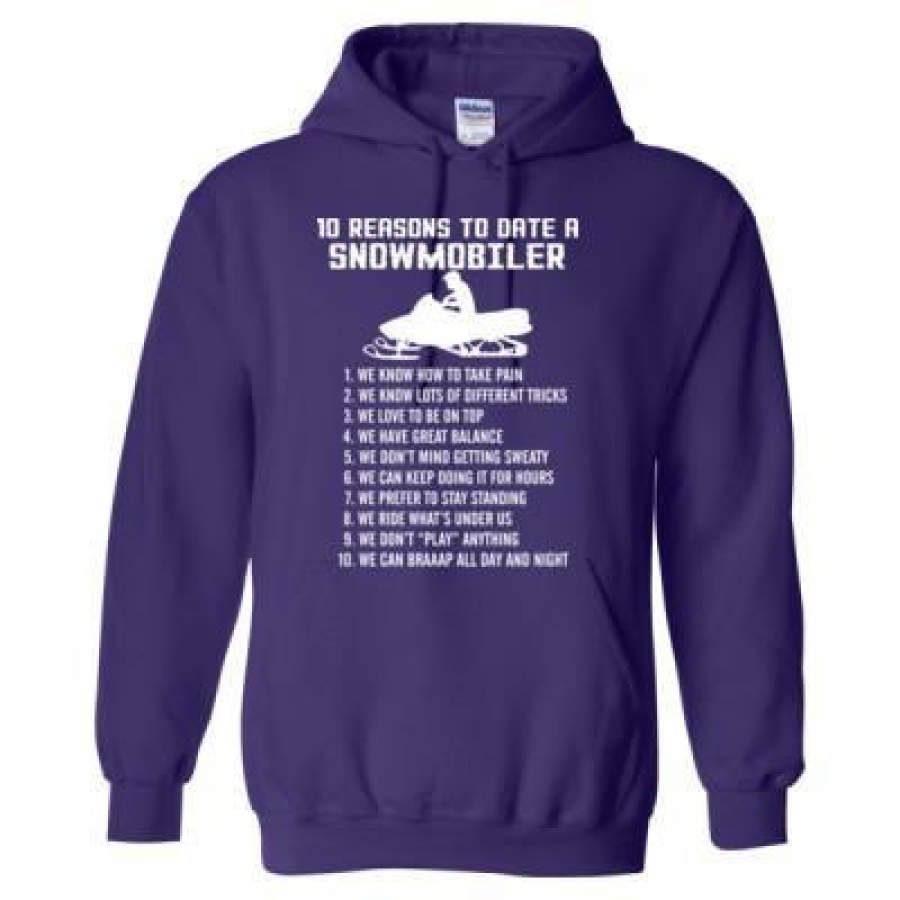 AGR 10 Reasons To Date A Snowmobiler – Heavy Blend™ Hooded Sweatshirt