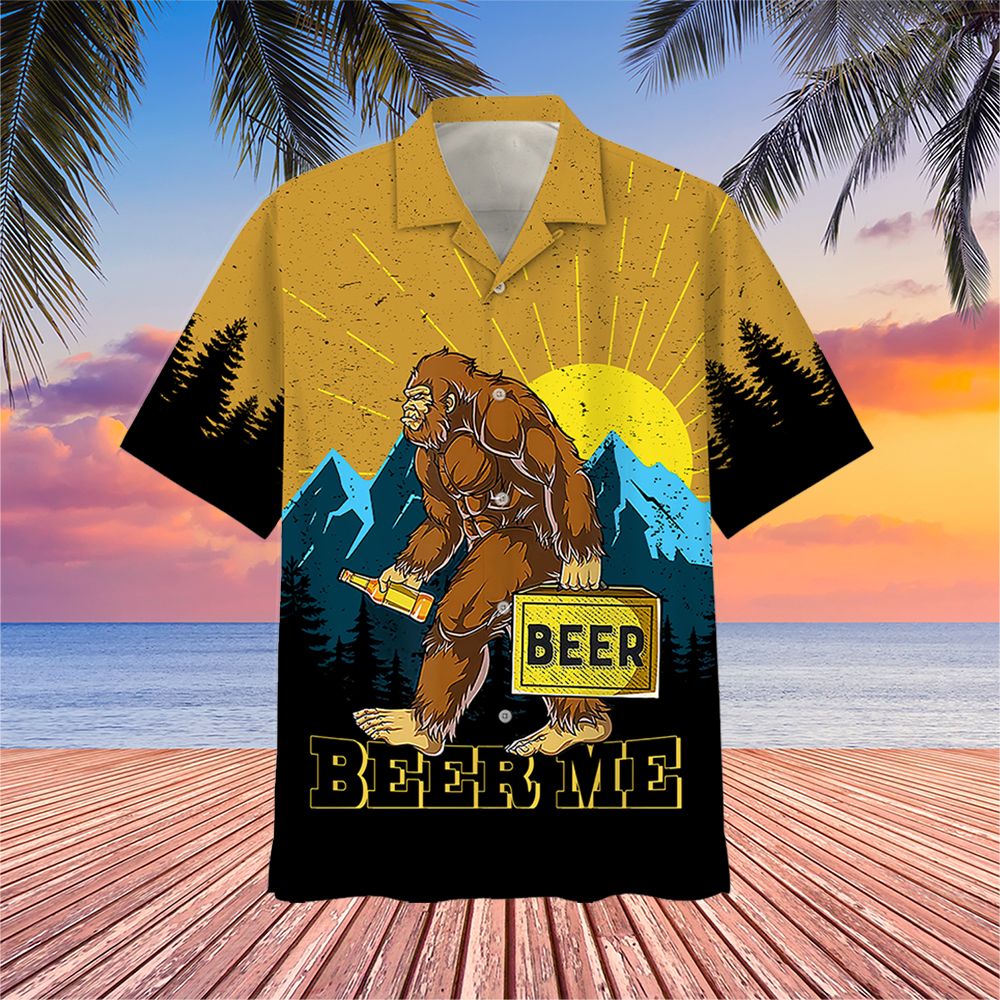 Bigfoot Beer Me Hawaii Shirt Cool Summer For Guys Best Gifts Drinkers Ha40939