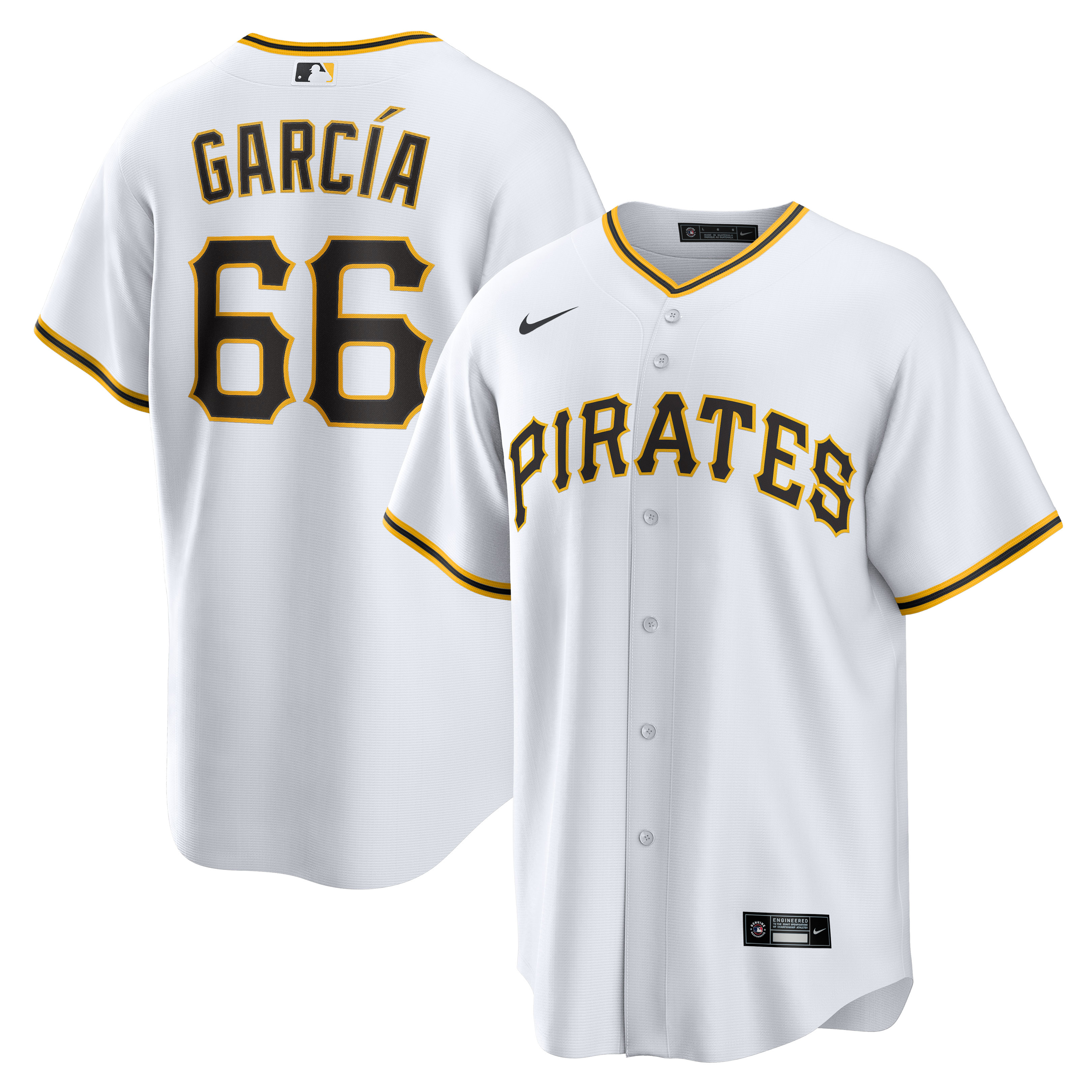 Men’s Pittsburgh Pirates Jarlín García White Home  Player Jersey