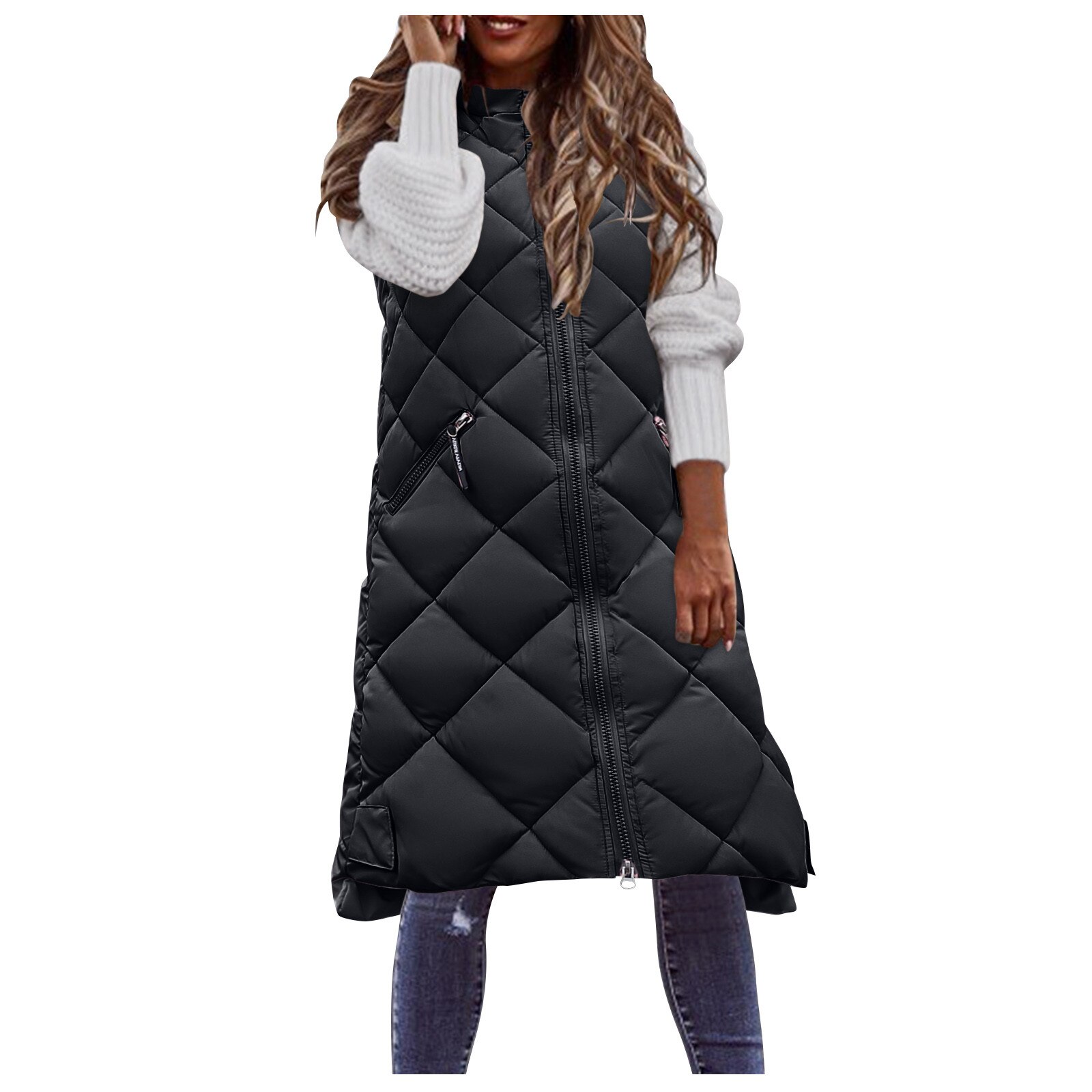 Autumn Winter Cotton Vest Women Ladies Casual Waistcoat Female Sleeveless Long Vest Jacket Slim Fit Warm Puffer Vest Coat #T2G alx