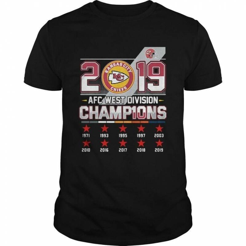 Kansas City Chiefs 2019 Afc West Division Champions Men And Women T Shirt S-5Xl