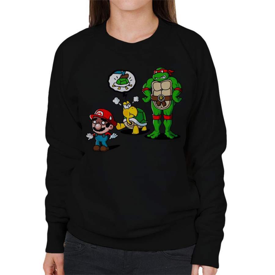 Turtle Big Bro Super Mario TMNT Women’s Sweatshirt