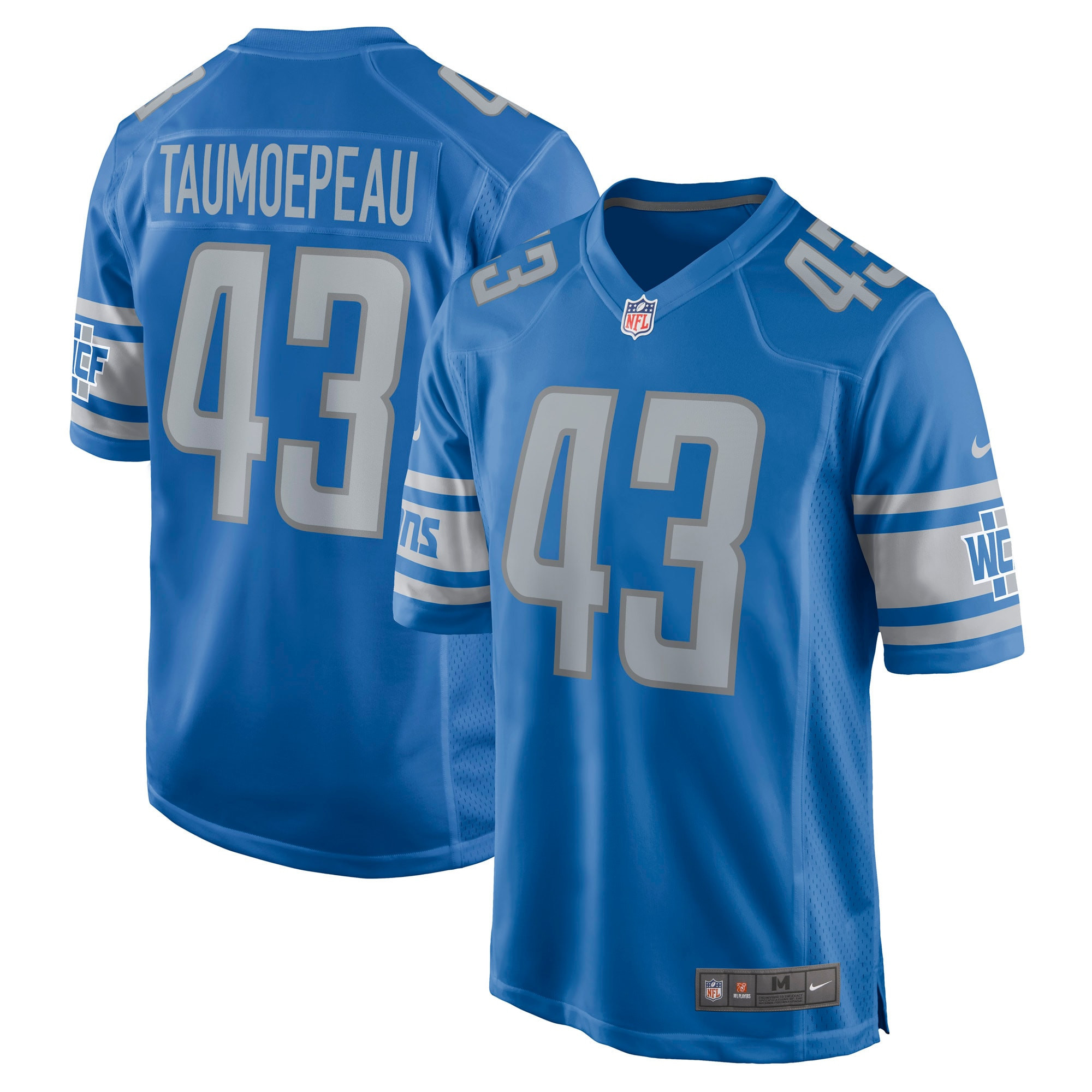 Charlie Taumoepeau Detroit Lions Game Jersey – Blue NFL