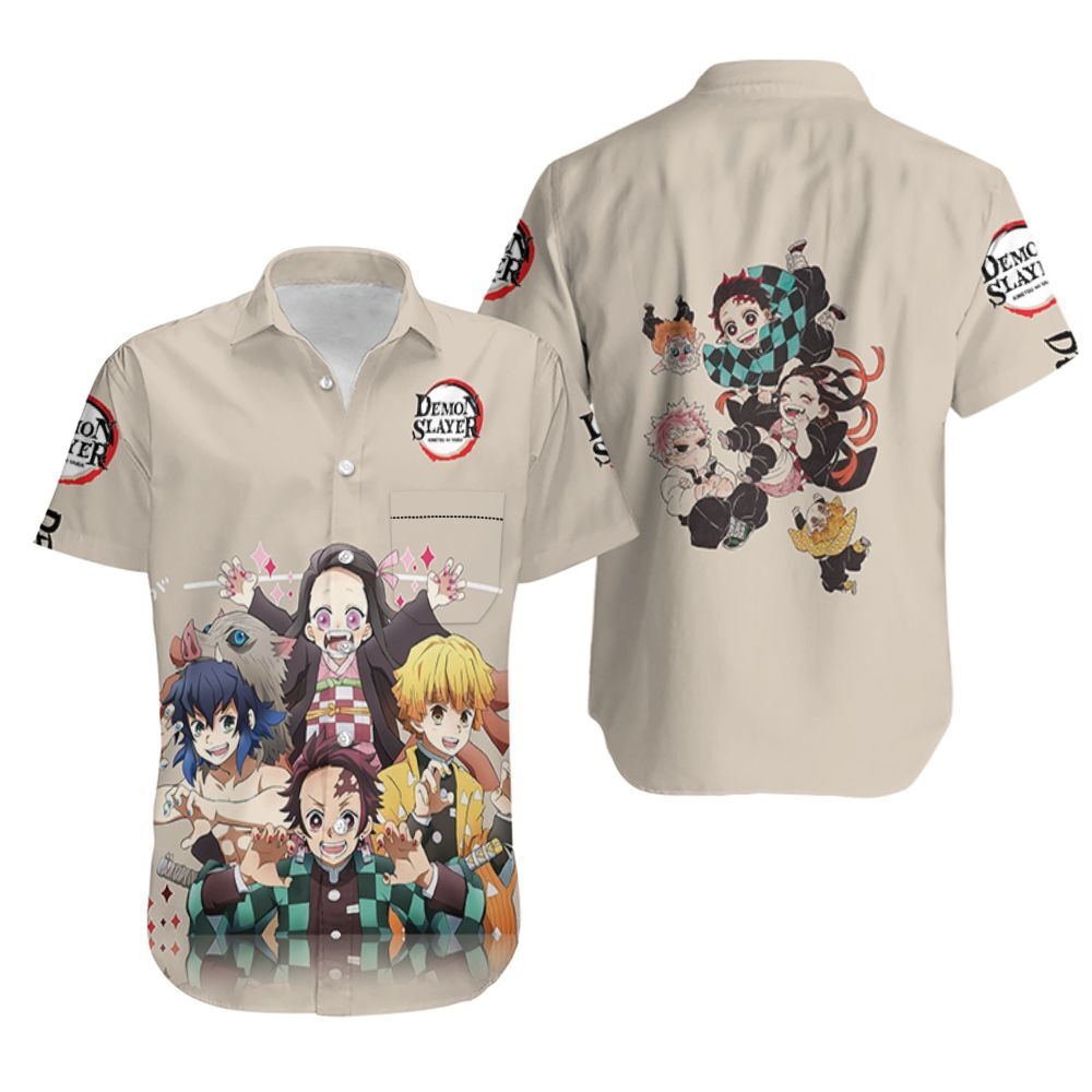 Anime Kimetsu No Yaiba Tanjiro And Nezuko Inosuke Hawaii Shirt Ha53973