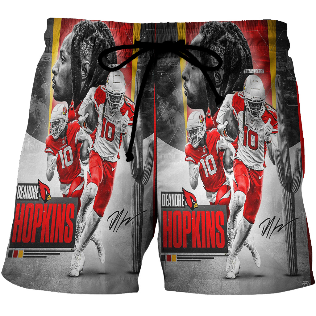 Arizona Cardinals Deandre Hopkins 10 3D All Over Print Summer Beach Hawaiian Short