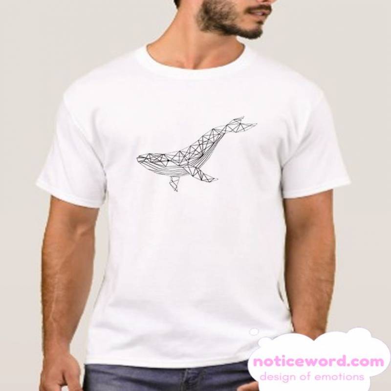 Whale Ocean Geometric smooth T Shirt