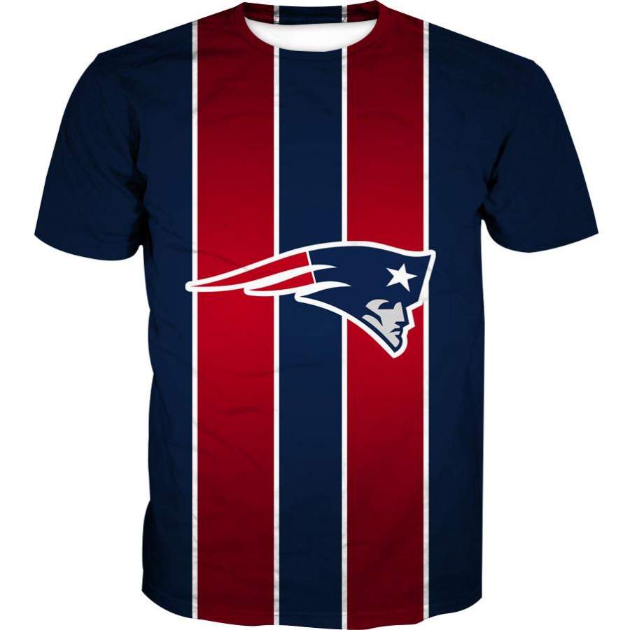 Red and Blue New England Patriots T-Shirt – Football Patriots Clothes