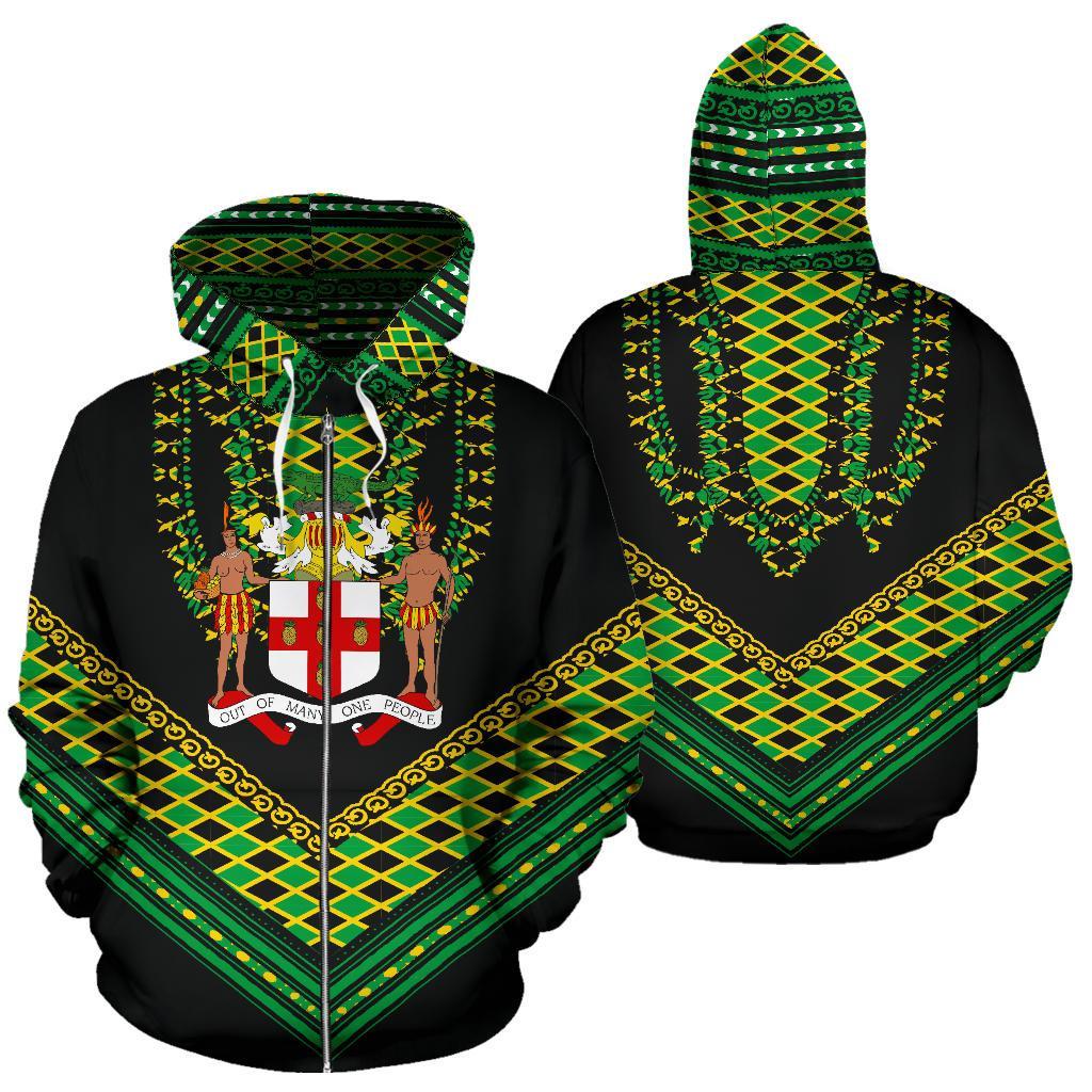 Jamaican Dashiki Zip Hoodie K5