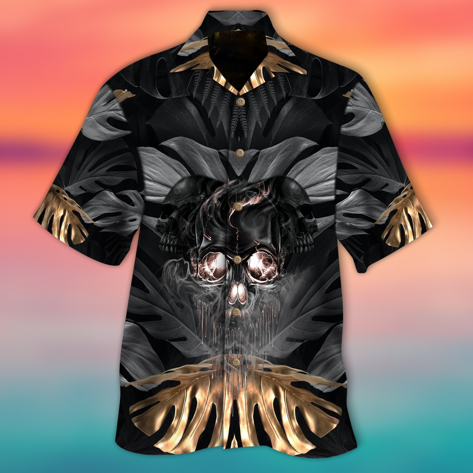 Black Gold Skull Hawaii Lover Hawaii Shirt For Men Women Ha41415