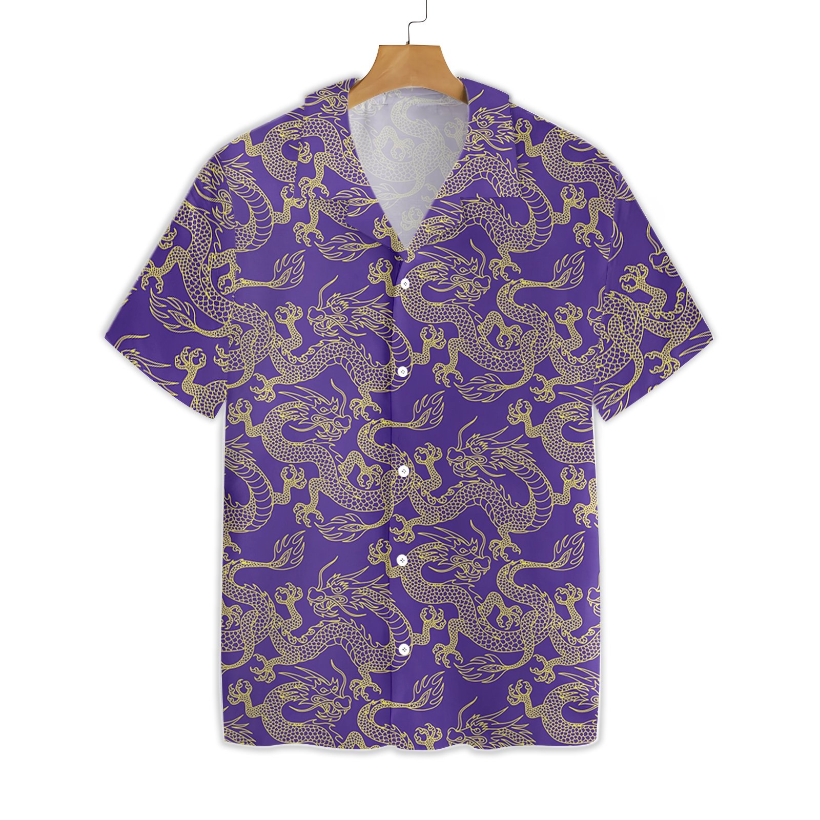 Purple And Gold Edition Oriental Dragon 1912 Hawaii Shirt Ha24378