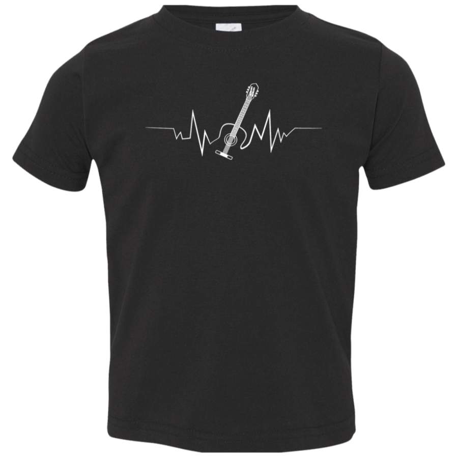 AGR Acoustic Guitar Heartbeat T-shirt Cool Gift for Guitarists Toddler Jersey T-Shirt