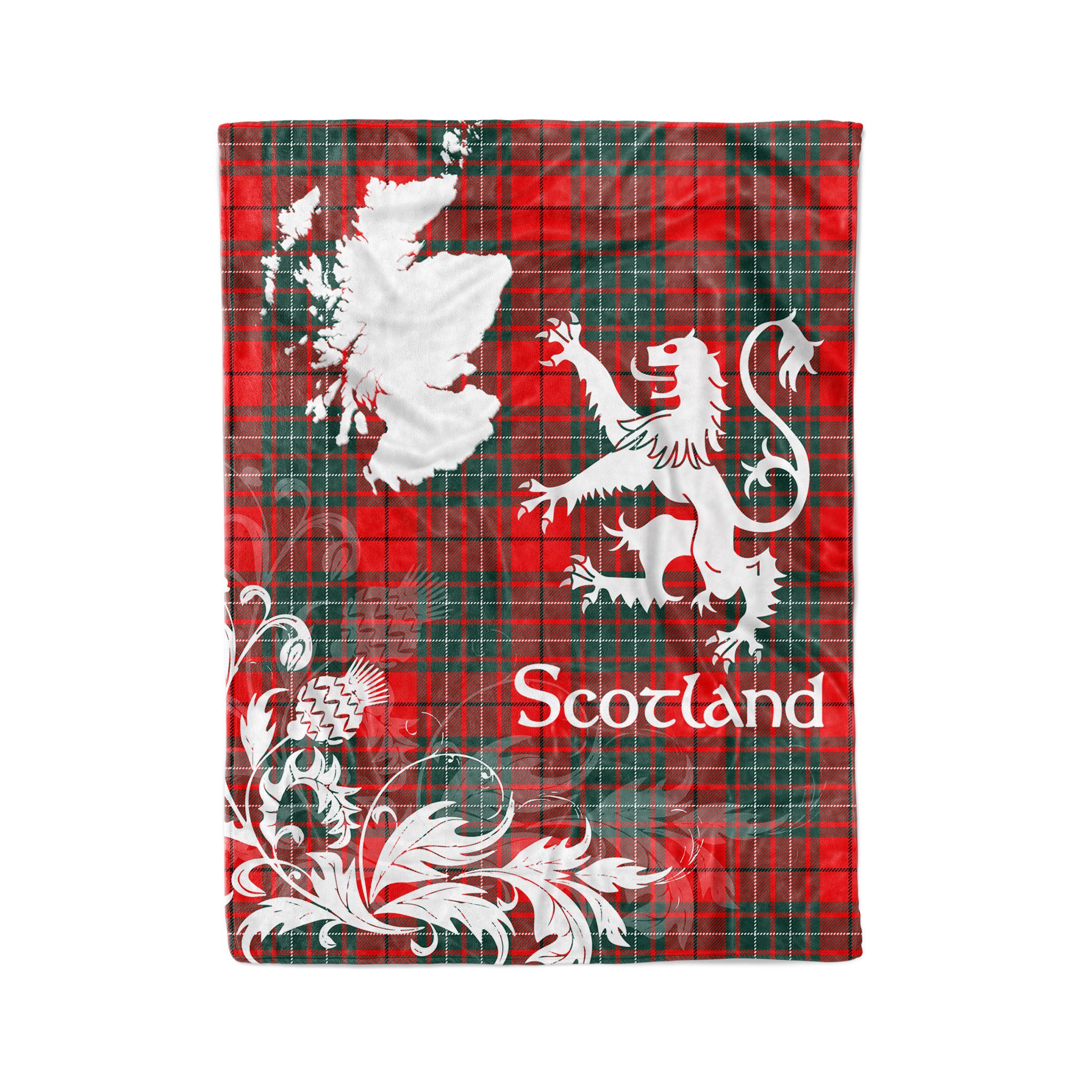 Tartan Plaid Fleece Blanket Tartan Blanket Thistle And Lion Scottish Clan Cumming Plaid Blanket