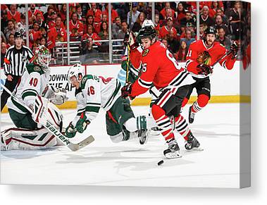 Minnesota Wild V Chicago Blackhawks Bill Smith Canvas Print