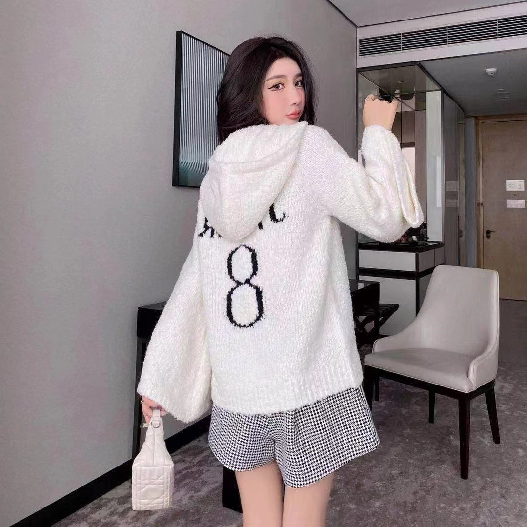 2022 New Fashion Women Designer Sweaters Autumn Letter Pattern Ladies Wool Hooded Female Casual High Quality Tops alx