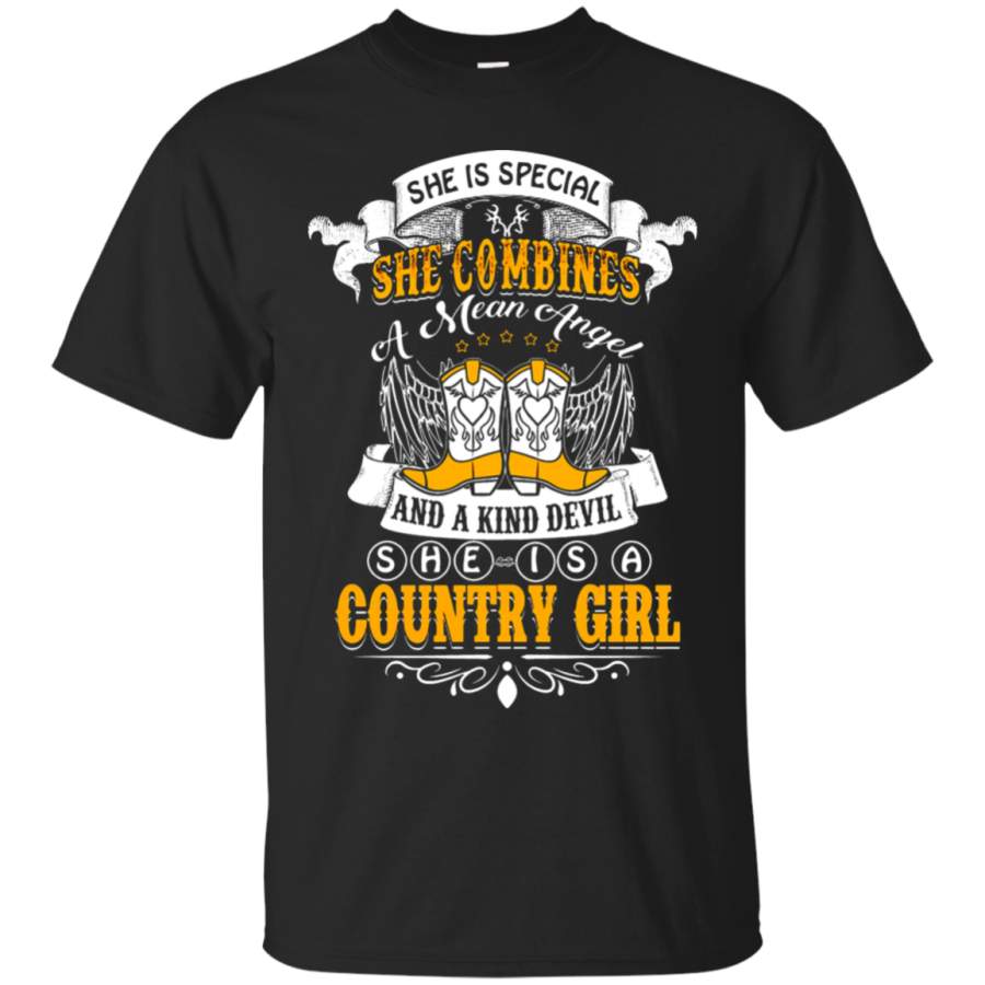 AGR Country Girl Evil And Angel She Is Special T-Shirt