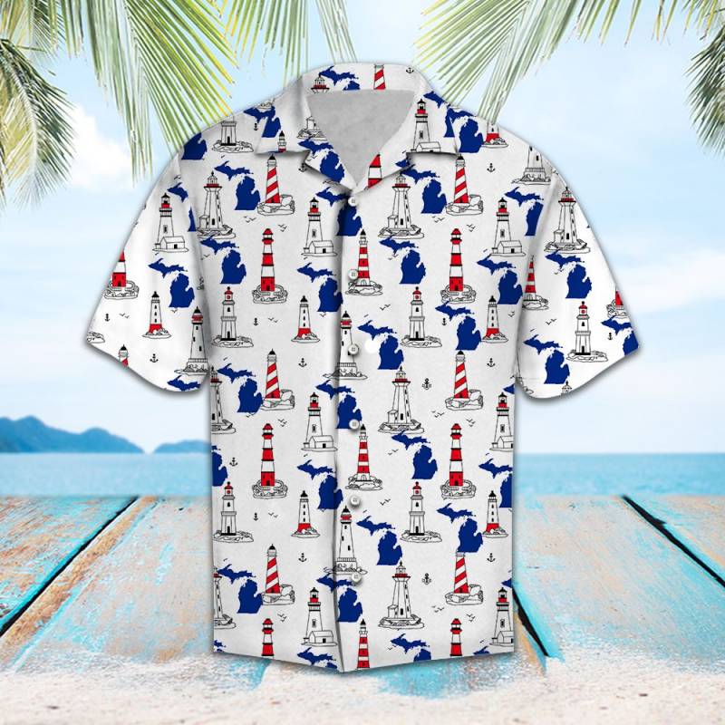 Michigan Lighthouse Hawaiian Shirt Ha32629