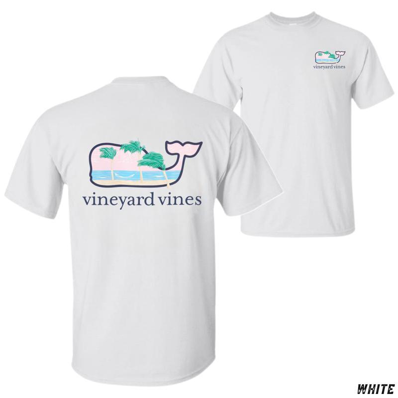 Vineyard Vines T-Shirt Pastel Beach Whale Logo Tee, White Casual Shirt, Relaxed Style for Men Who Love Coastal & Preppy Vibes