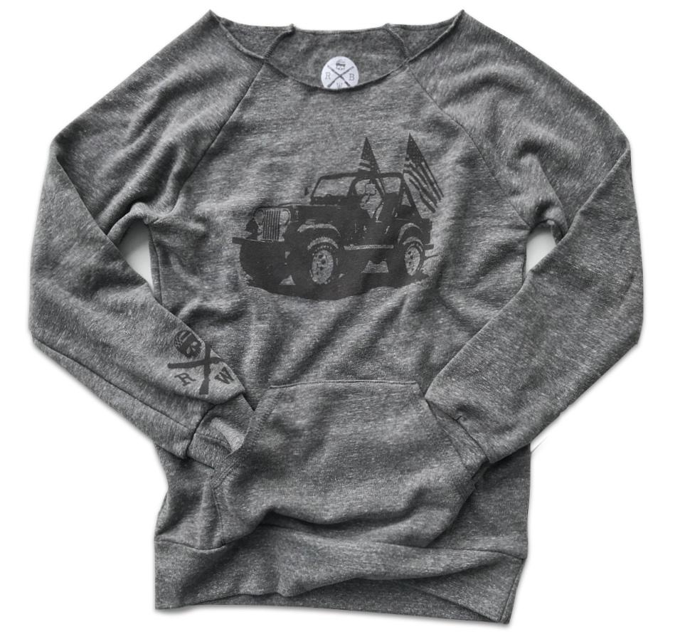 Women’s Vintage American CJ-7 Off The Shoulder Sweatshirt