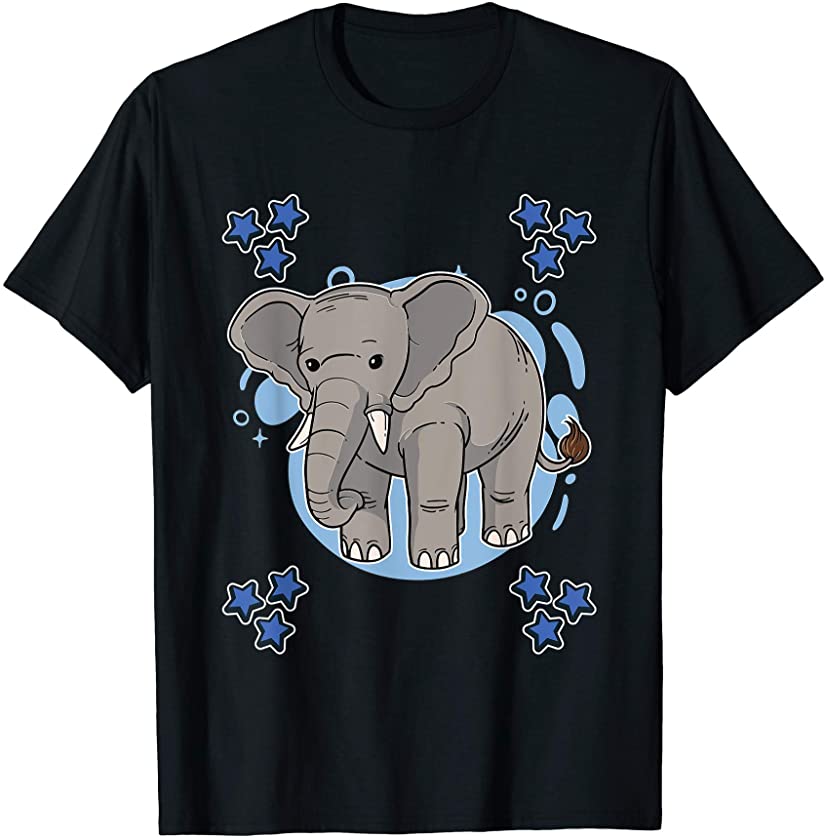 Mens Elephant Art Drawing Stars Boys Elephant T-Shirt