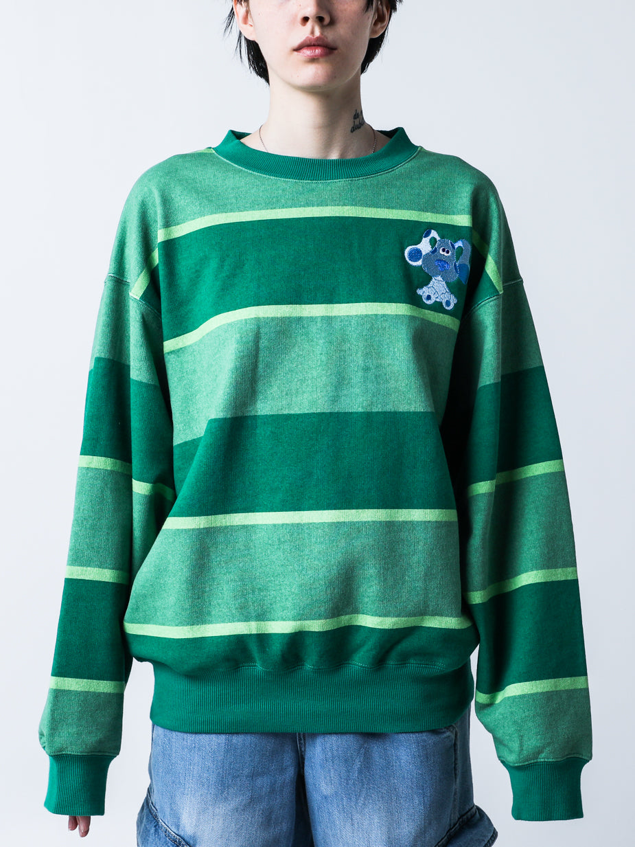 Steve Green Striped Crew Neck Sweatshirt