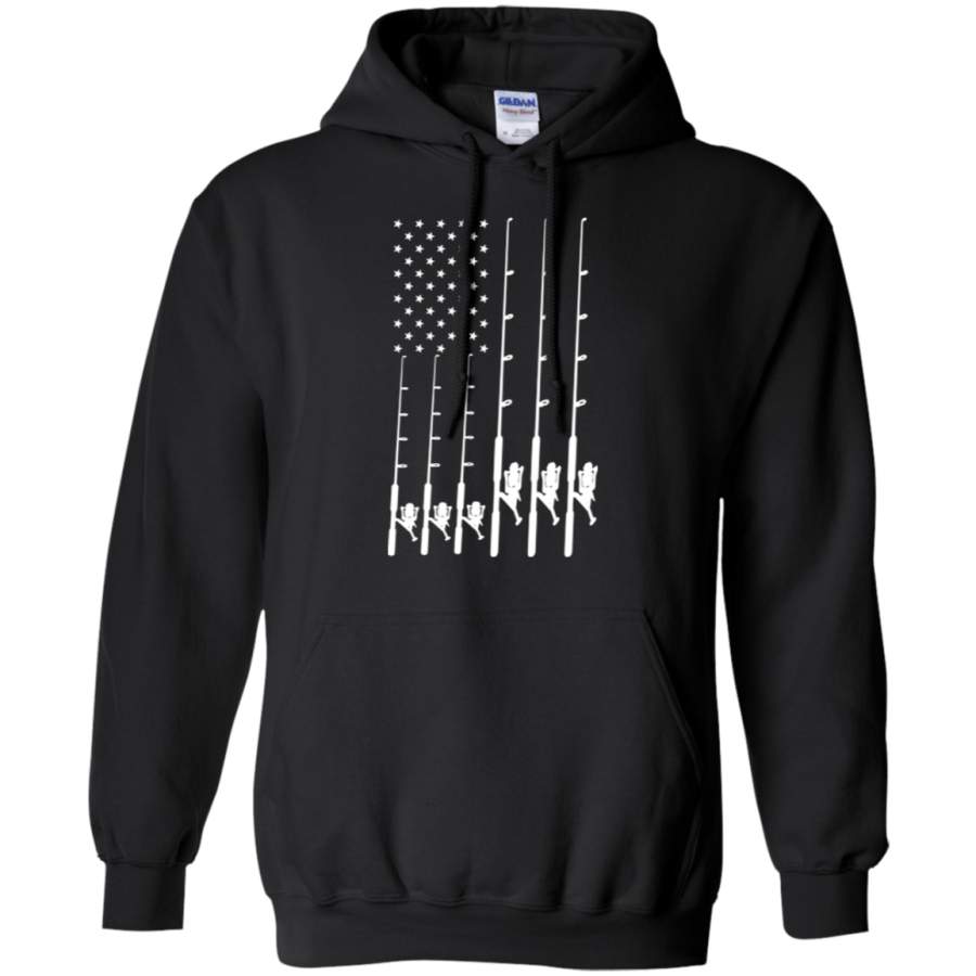 AGR American Fishing American Flag Fishing Poles Hoodie