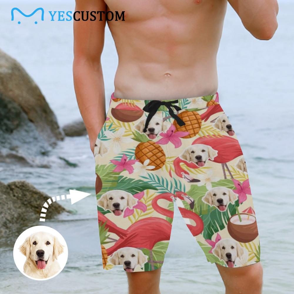 Custom Face Puppy Dog Men’S All Over Print Casual Shorts