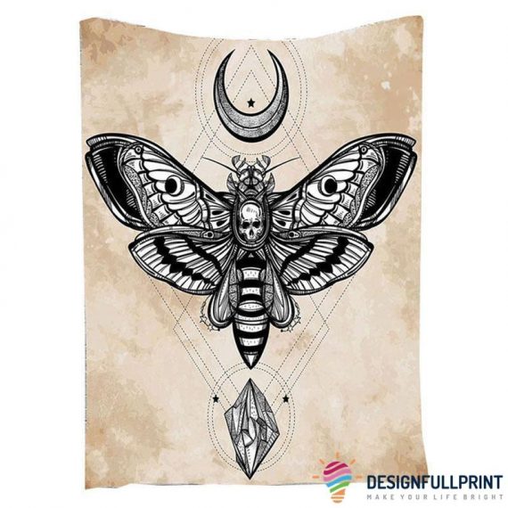 Skull Gift Gift For Butterfly Lover Skull Butterfly Mandala Moon Star Blanket Fly Animal