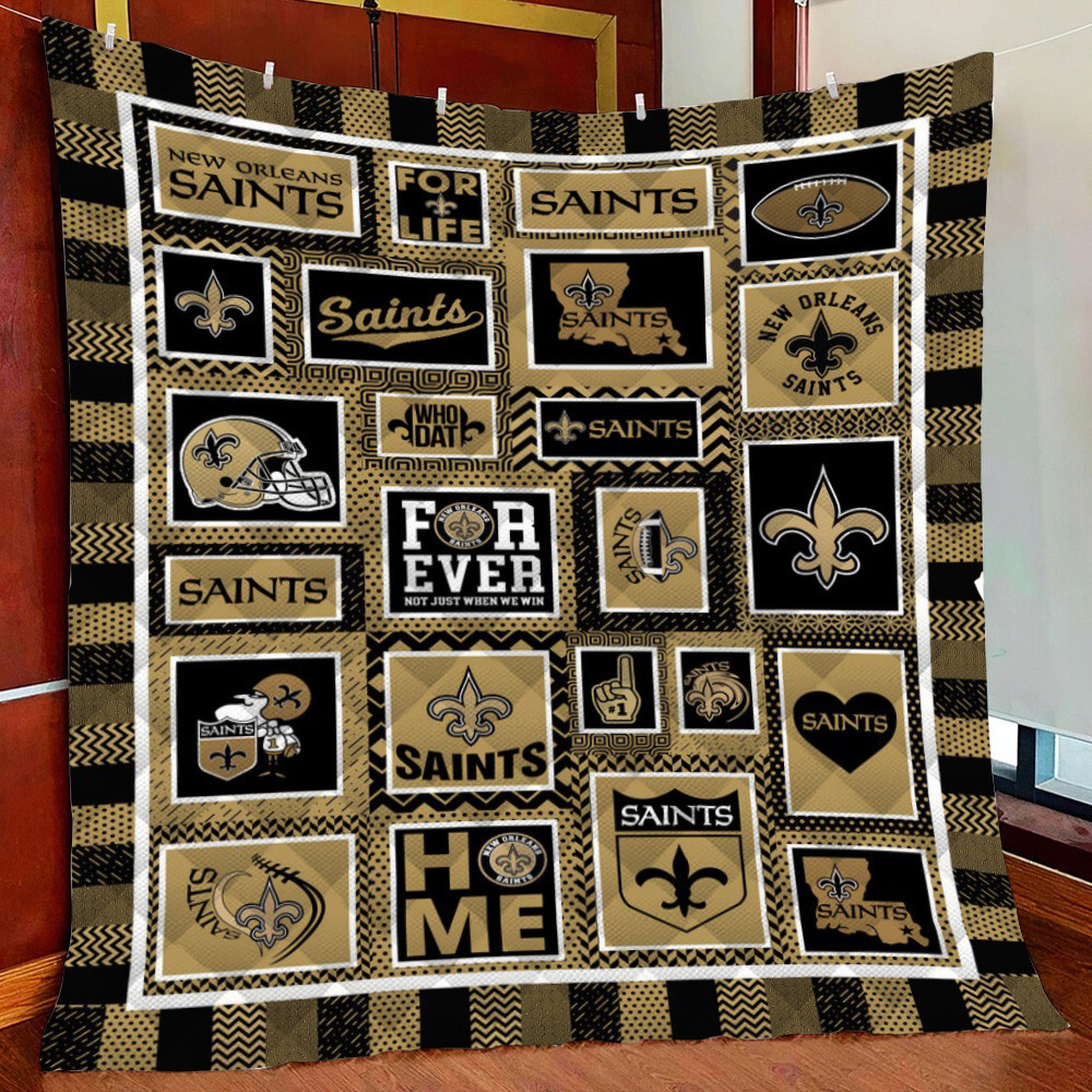 New Orleans Saints Fleece Blanket Quilt Blanket