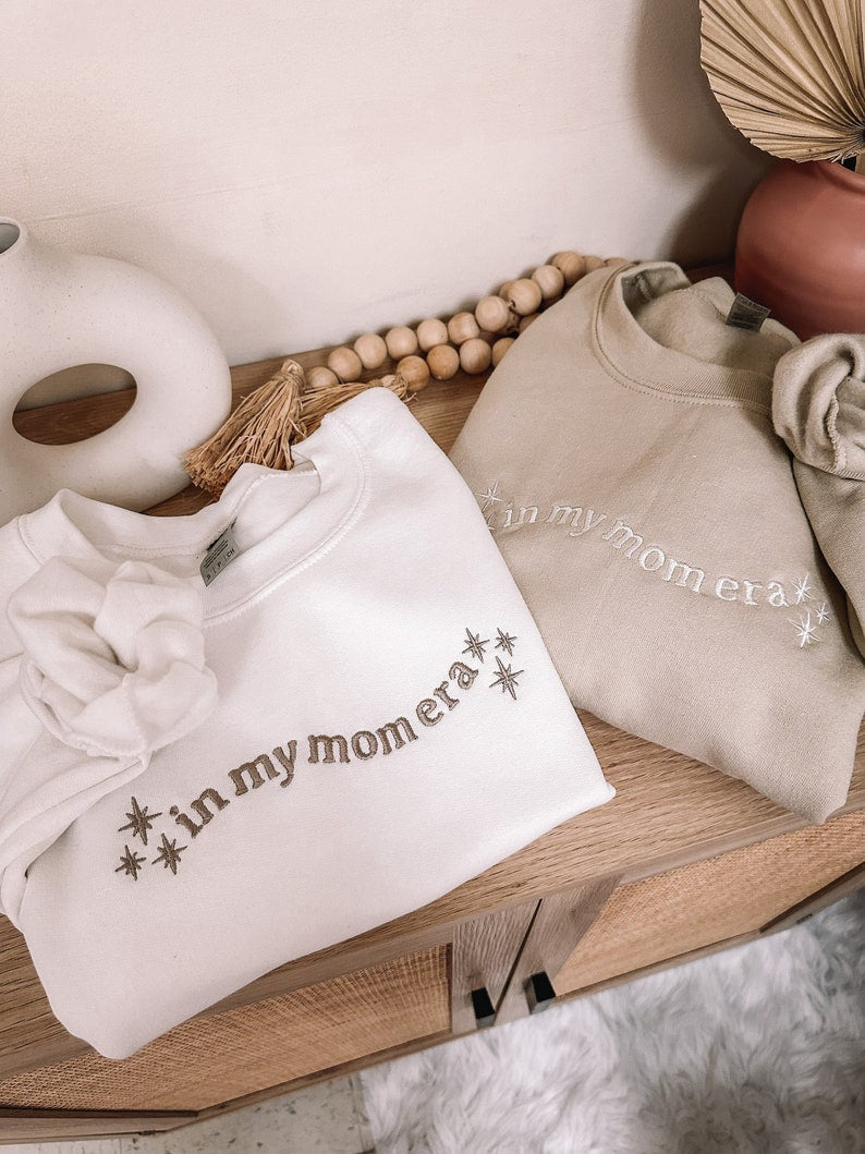 In My Mom Era Embroidered Sweatshirt 2D Crewneck Sweatshirt All Over Print Sweatshirt For Women Sweatshirt For Men Sws2909