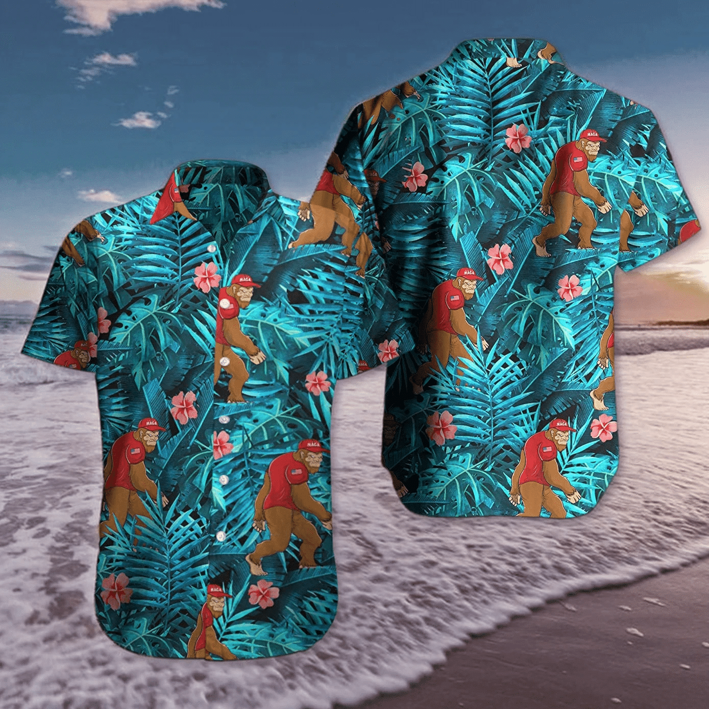 Maga Bigfoot Make American Great Again Hawaii Aloha Shirts Dh Ha3623