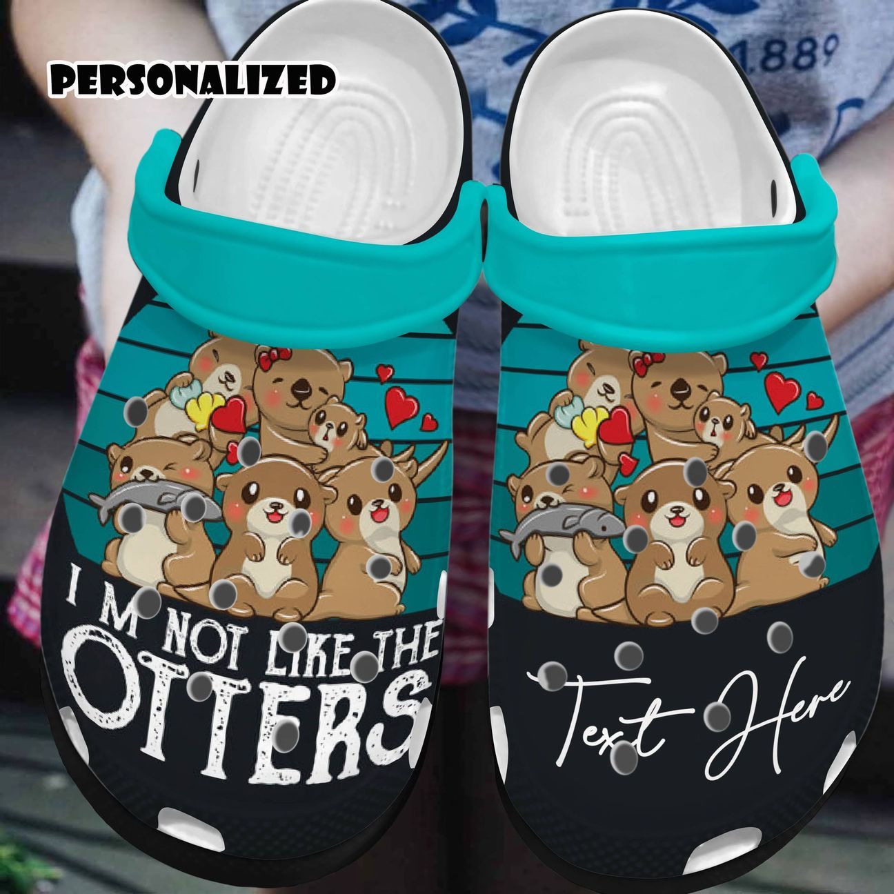 Otter Personalized Clog, Custom Name, Text, Color, Number Fashion Style For Women, Men, Kid, Print 3D Family