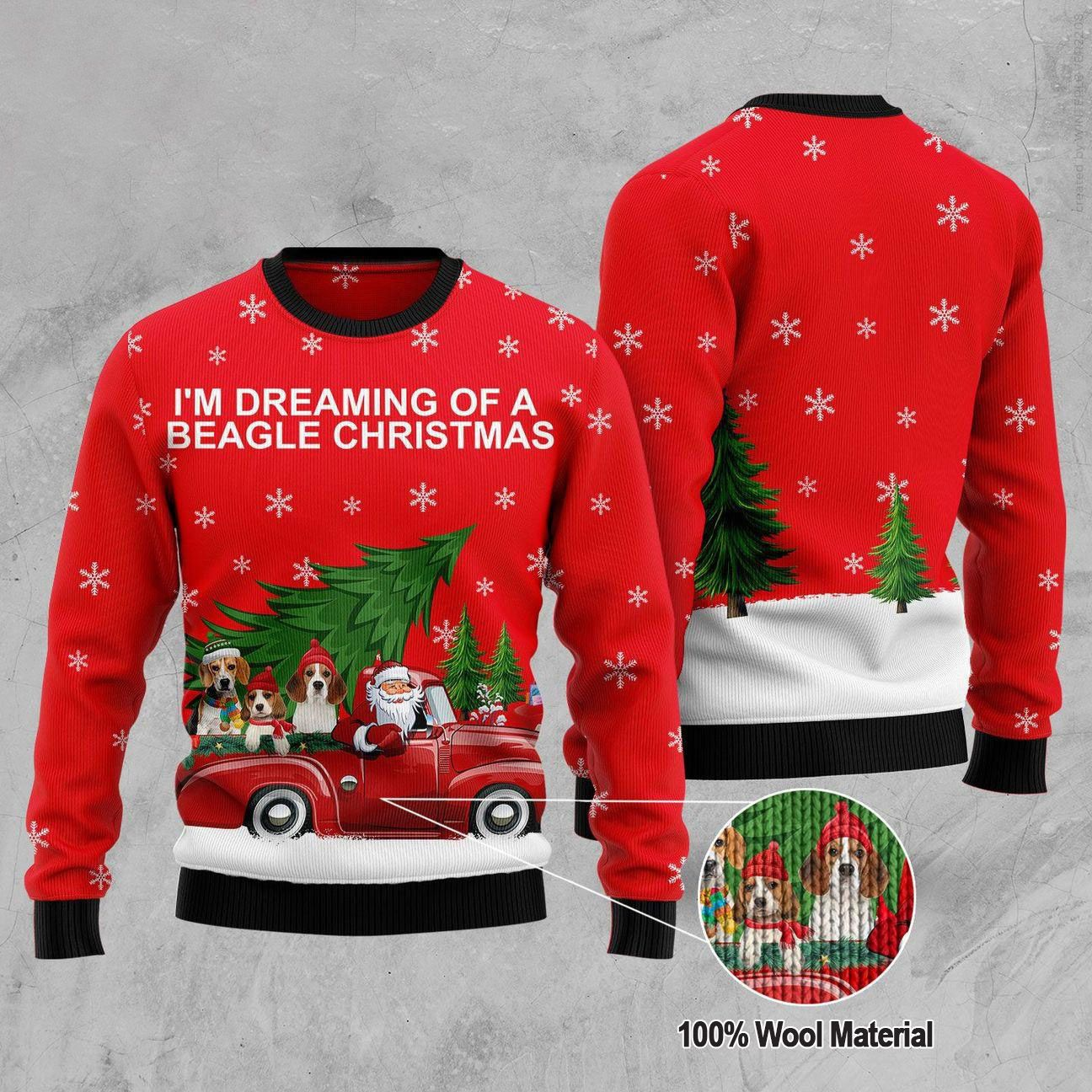 Beagle Christmas Ugly Sweater | Unisex | Full Size | Adult | Colorful | US1990